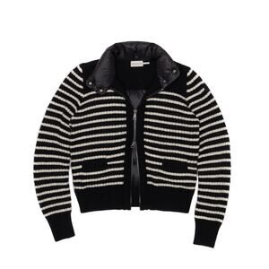 1.6k$ MONCLER Striped Cardigan Tricot Wool Down Jacket Size : XS